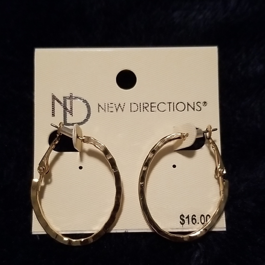 New Directions Gold Hoop Earrings Classic Design
